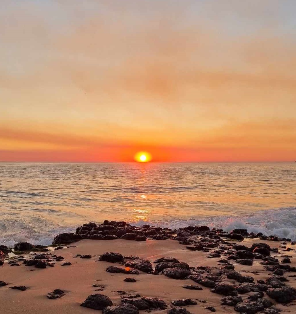 A sunset on the beach 