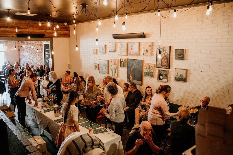 An event with people in a restaurant eating